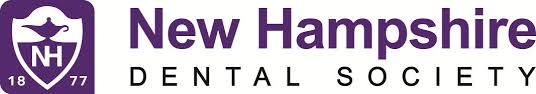 The image features a logo with text that reads NEW HAMPSHIRE DENTAL SOCIETY and includes an emblem with a shield and a letter N inside a circle, set against a purple background.